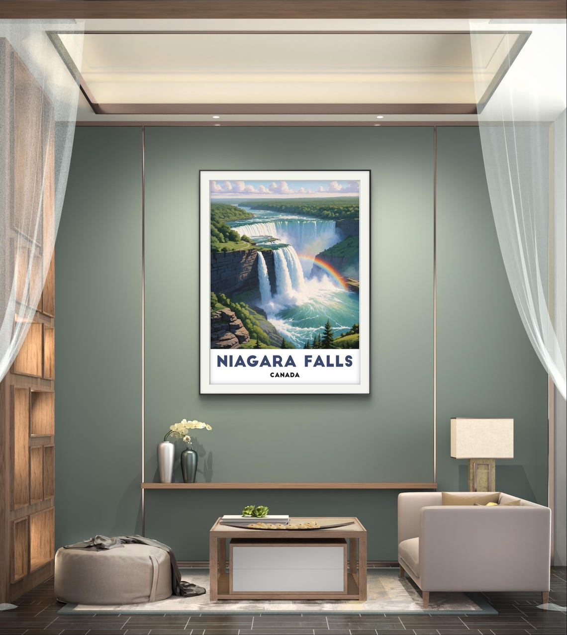 Niagara Falls Poster Majestic Waterfall Landscape Natures Power Art Canada Scenic Decor - Image 3