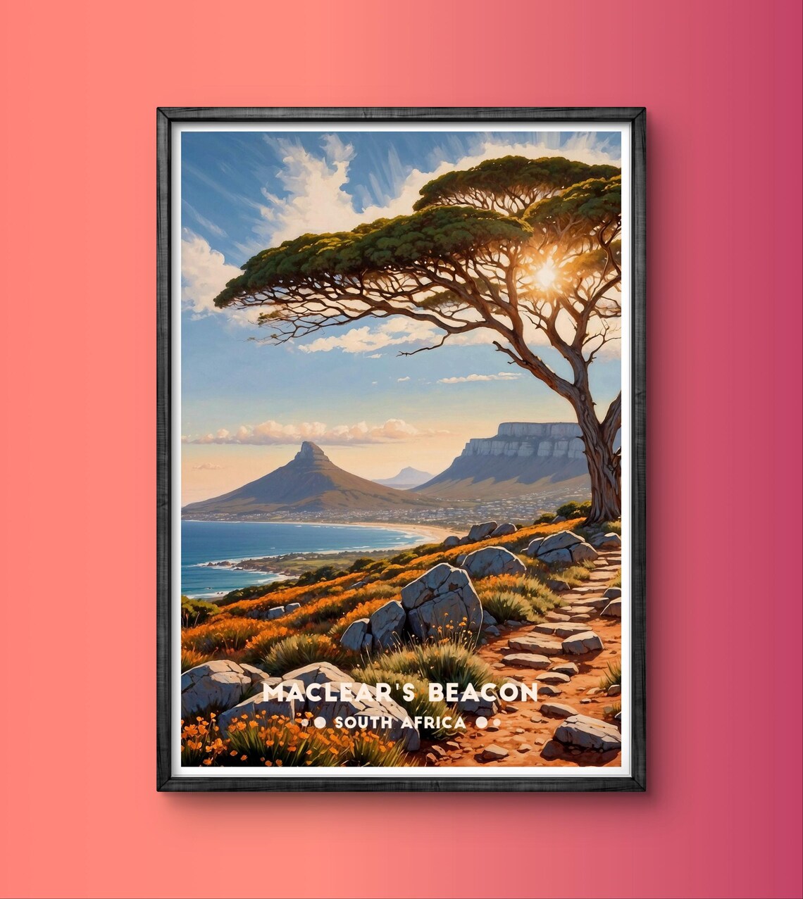 Maclear's Beacon South Africa Table Mountain View Travel Poster - Image 2