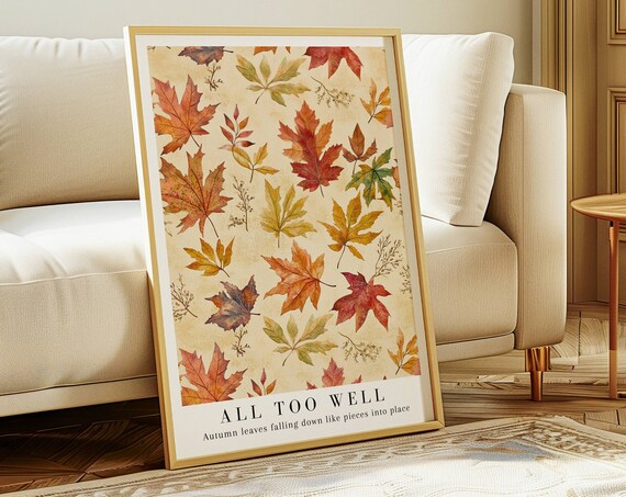 Taylor Swift All Too Well Autumn Leaves Fall Watercolor Poster