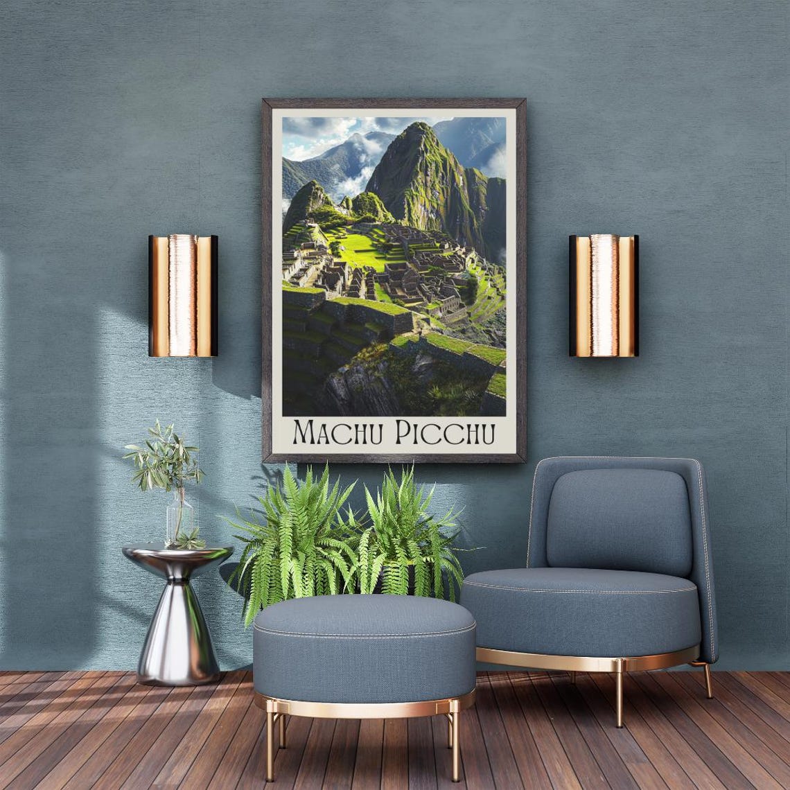 Machu Picchu Poster with Ancient Incan Ruins and Mountain Peaks - Image 3