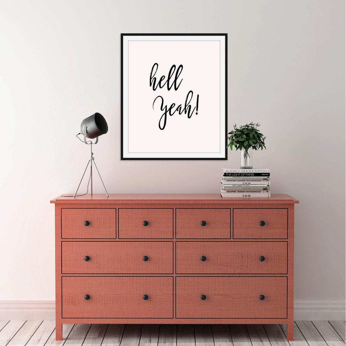 Hell Yeah Script Typography Fun Positive Energy Minimalist Poster - Image 2