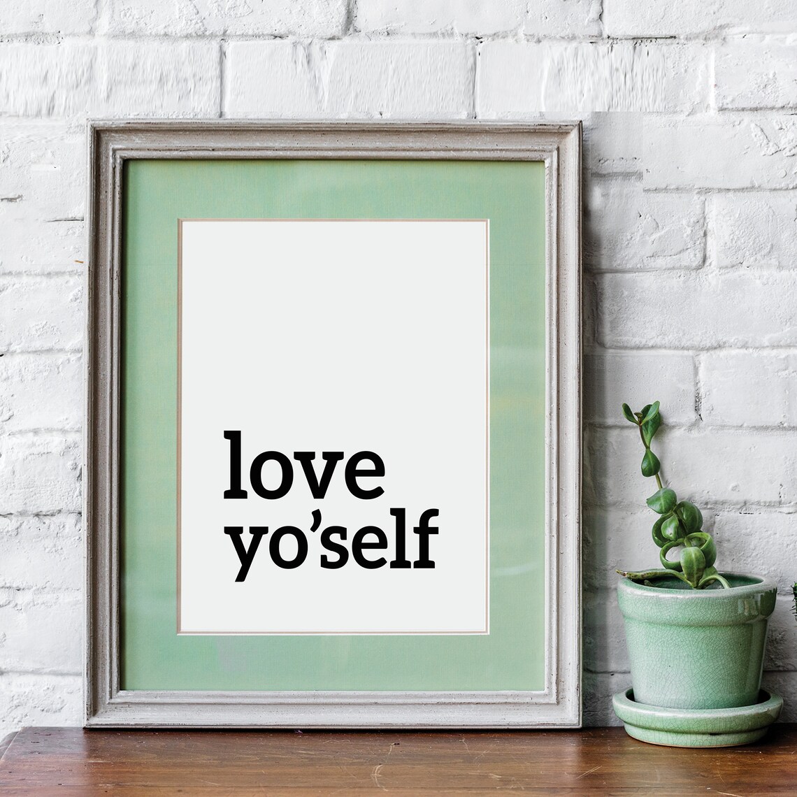 Love Yoself Self Love Inspirational Quote Motivational Wall Poster - Image 2