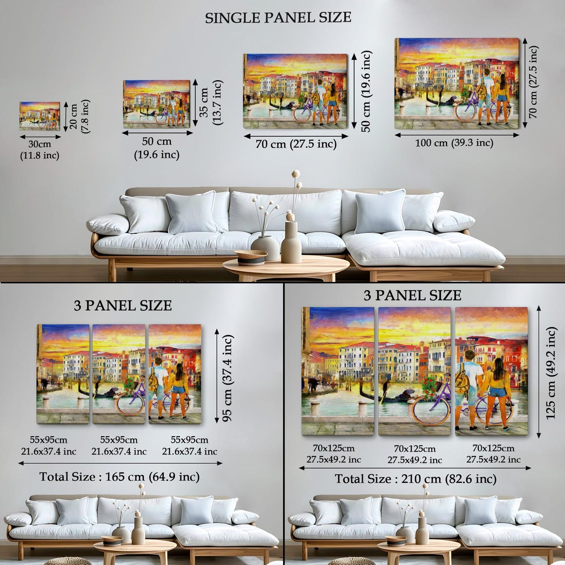 Venice Italy Grand Canal Sunset Couple With Bicycle Travel Poster - Image 4