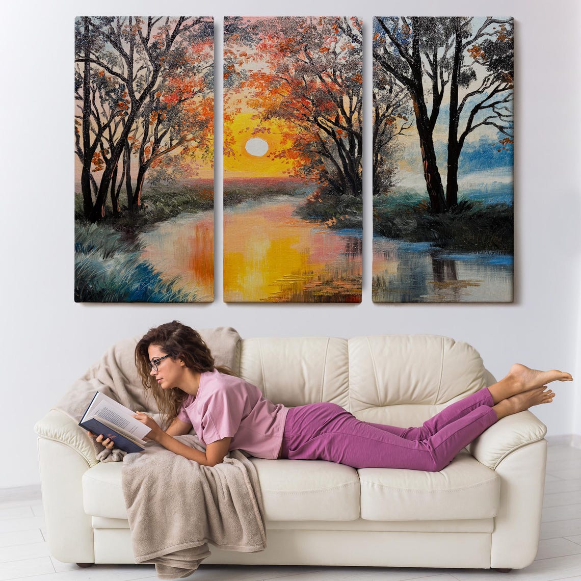River View In Winter Snow Wall Art Nature Print Nature Art Landscape Wall Table Nature Wall Decor - Image 3