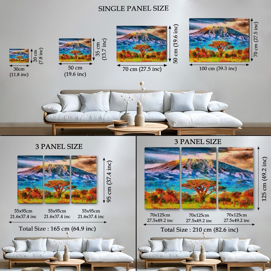 Mount Kilimanjaro Tanzania Acacia Tree Savanna Painting Travel Poster - Image 4