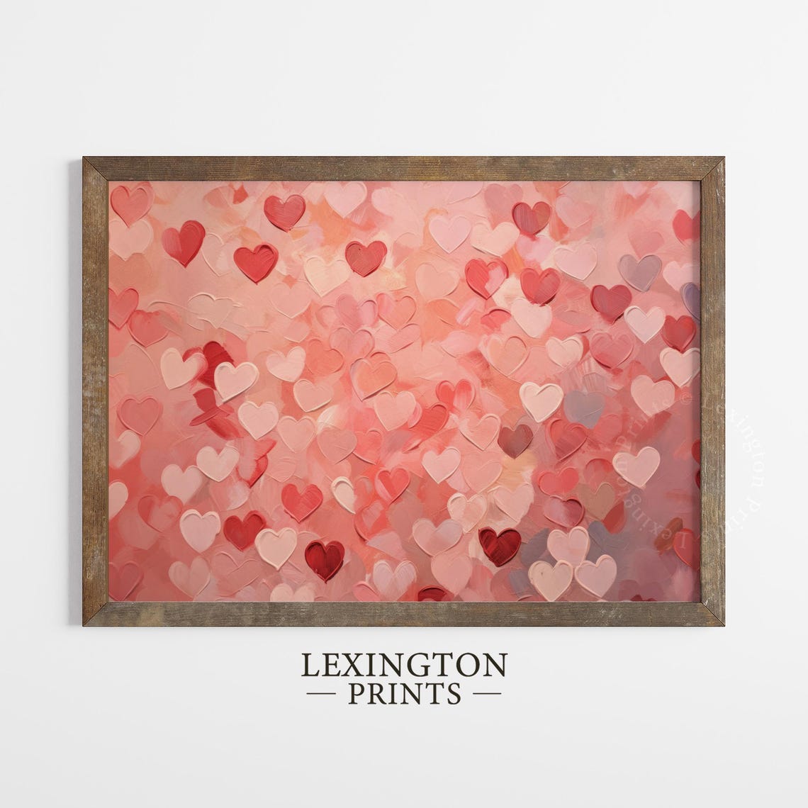Valentines Day Red Pink Hearts Pattern Romantic Love Decor Poster - Image 5