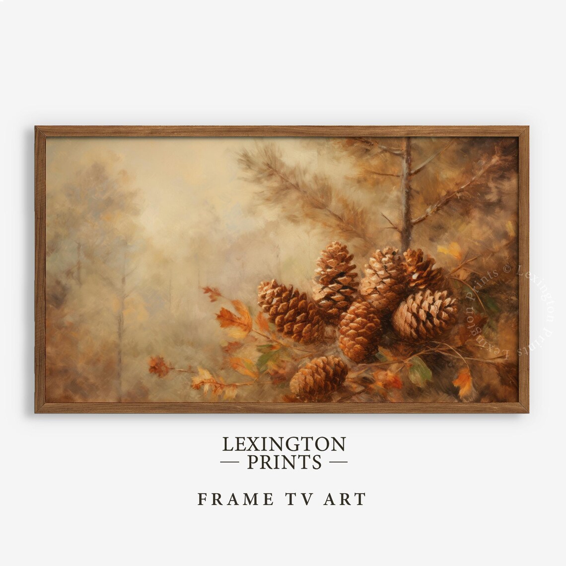 Golden Pinecones Autumn Branch Warm Vintage Botanical Fall Poster - Image 5