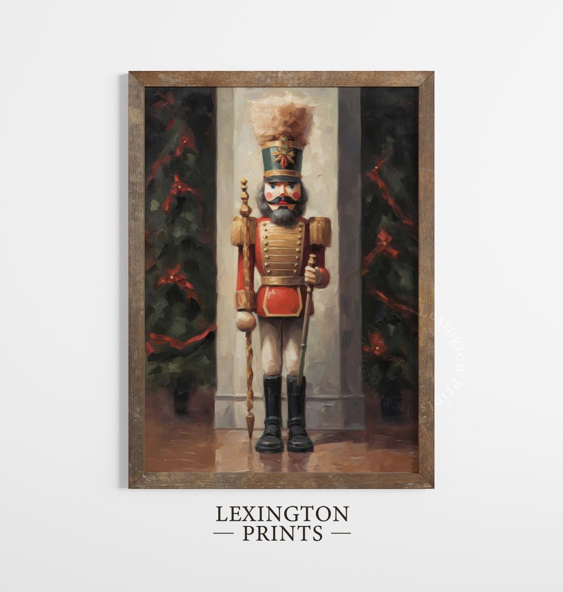 Classic Christmas Nutcracker Soldier in Red and Gold Uniform Poster - Image 3