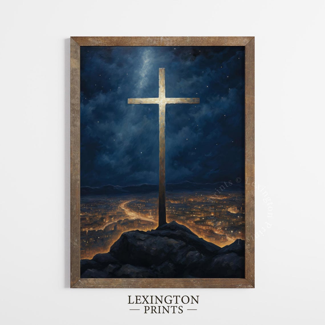Christian Wall Art Christian Cross Art Christmas Wall Art Christian Print Religious Art Vintage Christian Painting Cross Jesus Art Cross 393 - Image 4