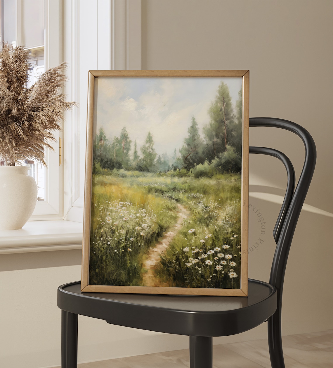Wildflower Meadow Path Forest Vintage Landscape Painting Poster - Image 7