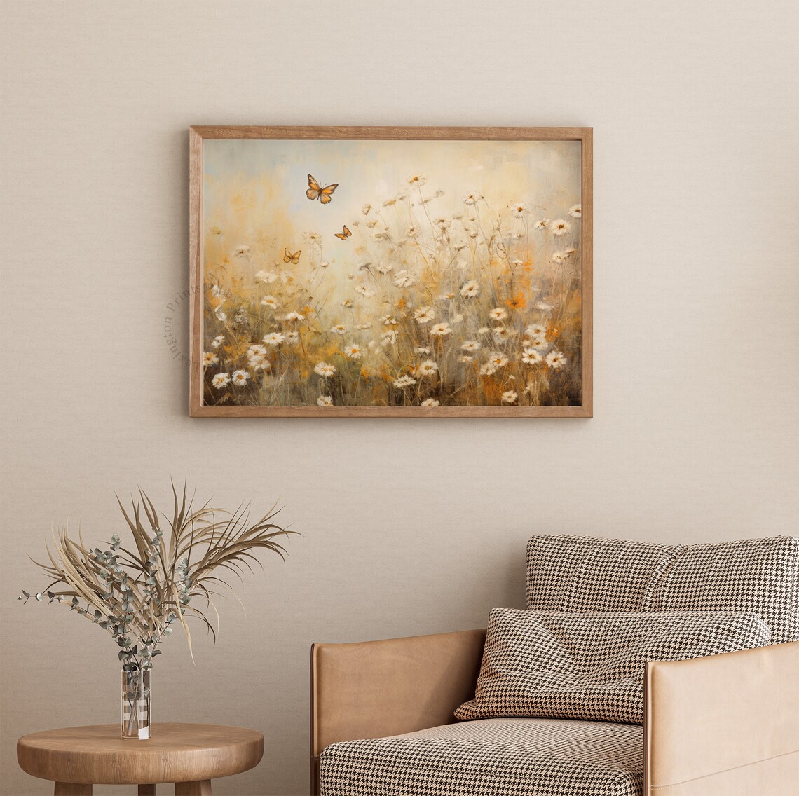 Wildflower Meadow Butterflies Warm Spring Vintage Floral Poster - Image 3