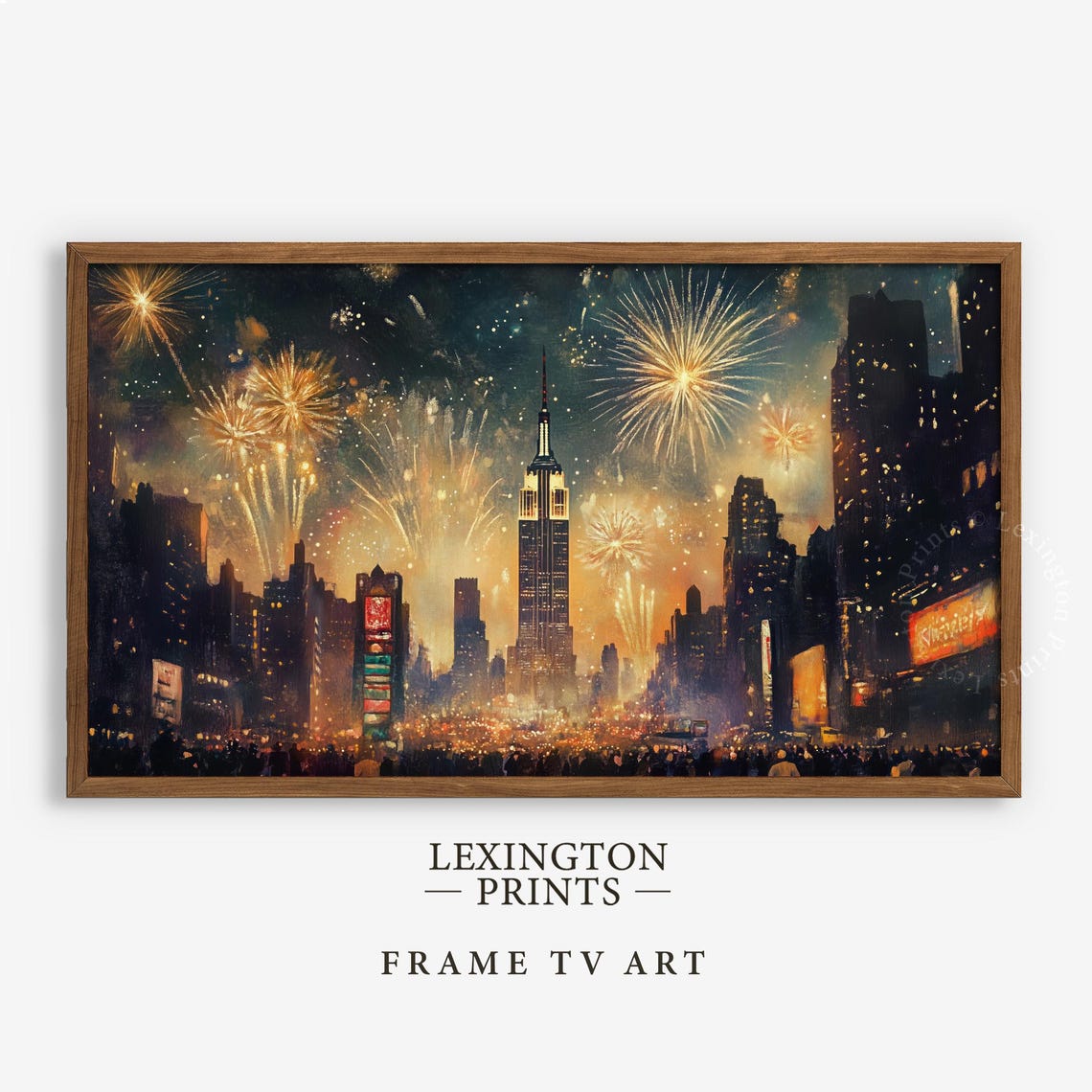 New York Times Square New Year Fireworks Celebration Painting Poster - Image 5