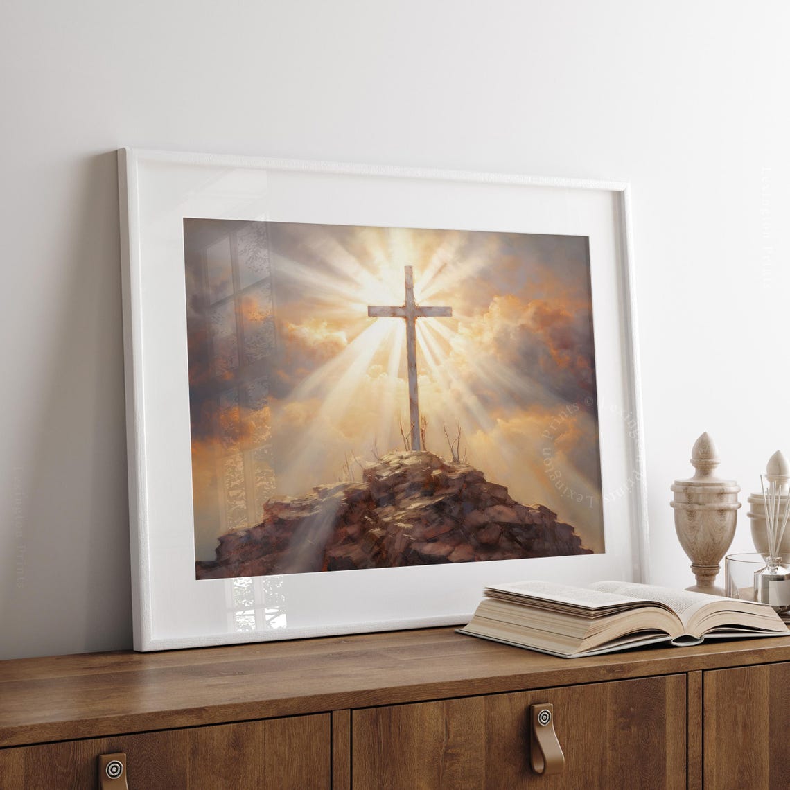 Christian Wall Art Christian Cross Art Art Christian Print Religious Art Oil Painting Vintage Christian Painting Jesus Art 382 - Image 6