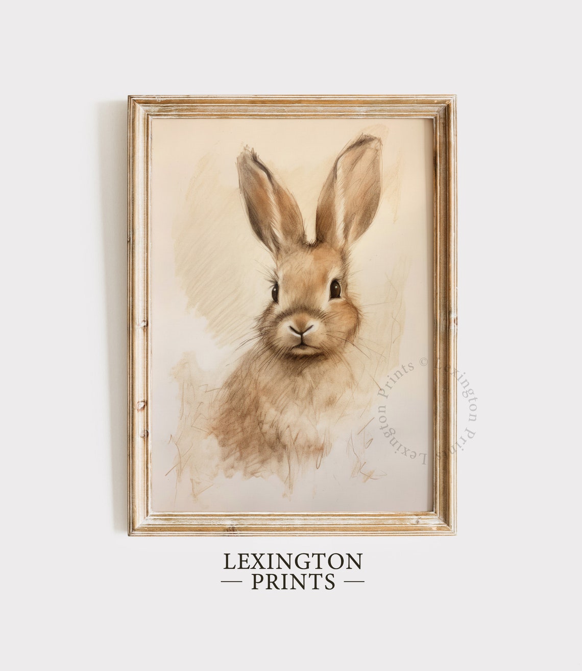 Vintage Bunny Rabbit Sepia Sketch Nursery Spring Rustic Animal Poster - Image 6