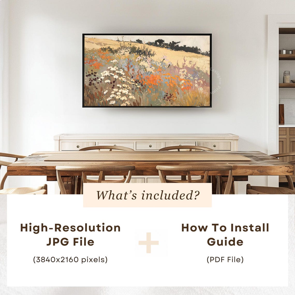 Sunlit Wildflower Meadow On Golden Hillside Impressionist Art Poster - Image 6