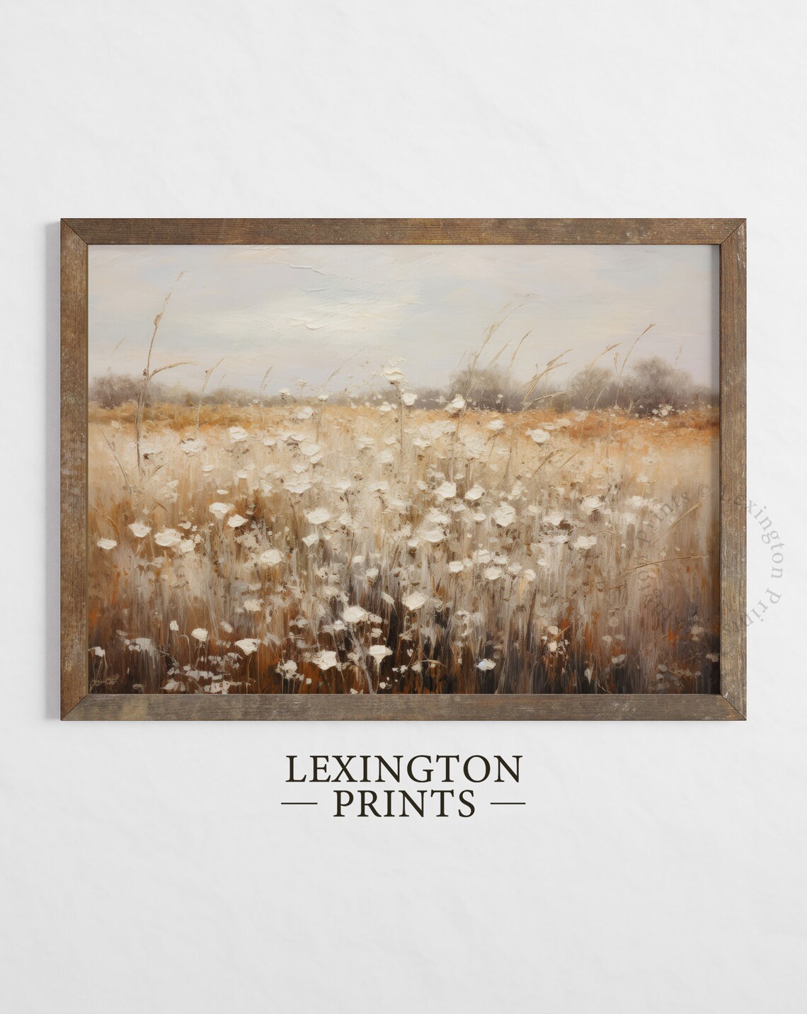 Golden Wildflower Meadow Impressionist Oil Painting Landscape Poster - Image 2
