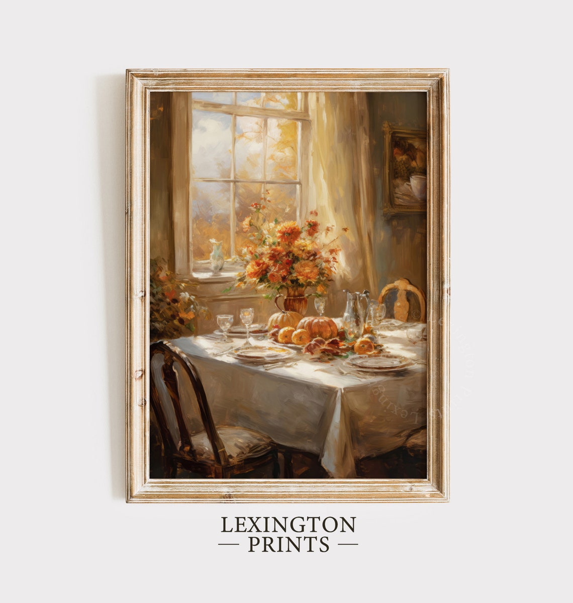 Thanksgiving Table Set for Dinner Fall Interior Painting Poster - Image 8