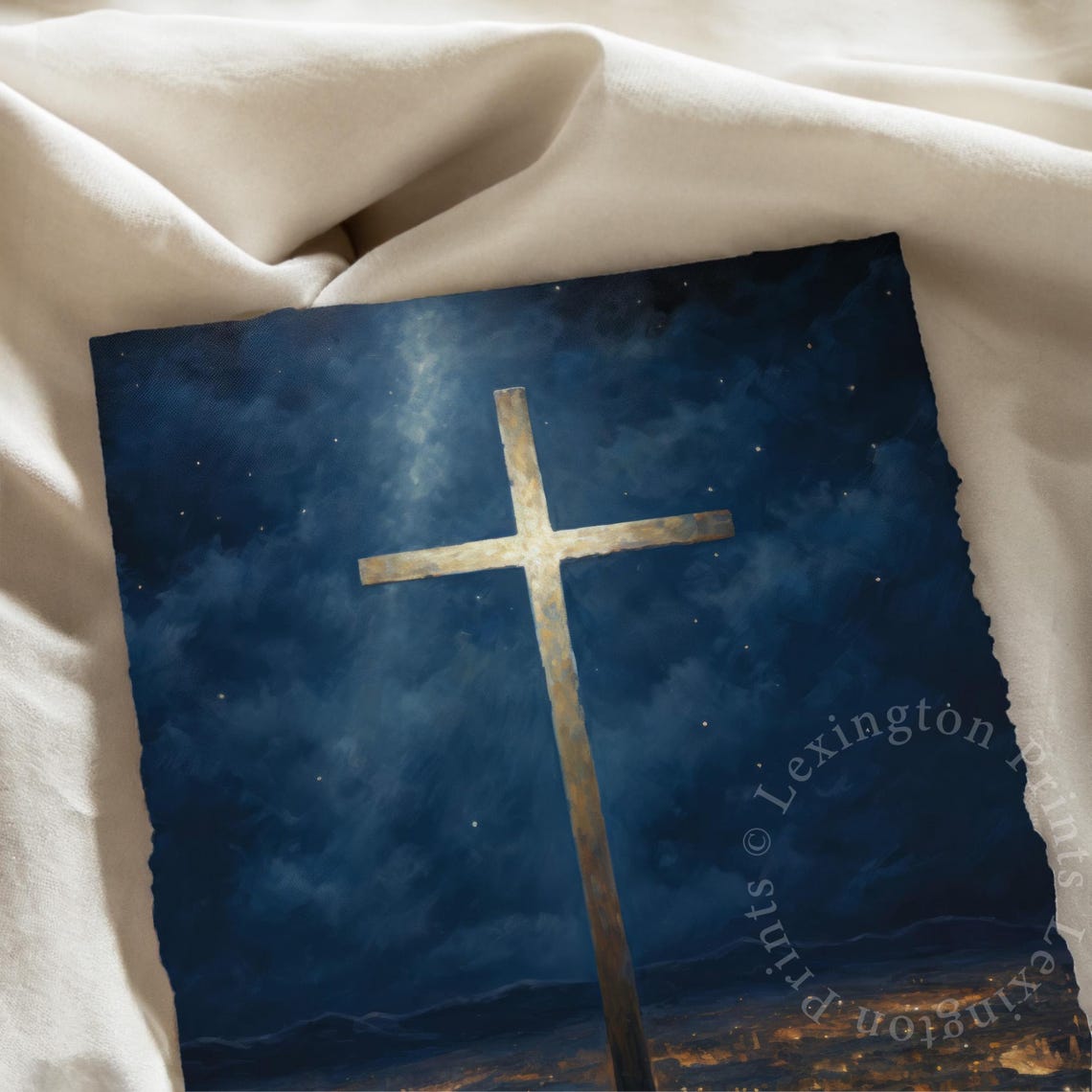 Christian Wall Art Christian Cross Art Christmas Wall Art Christian Print Religious Art Vintage Christian Painting Cross Jesus Art Cross 393 - Image 6