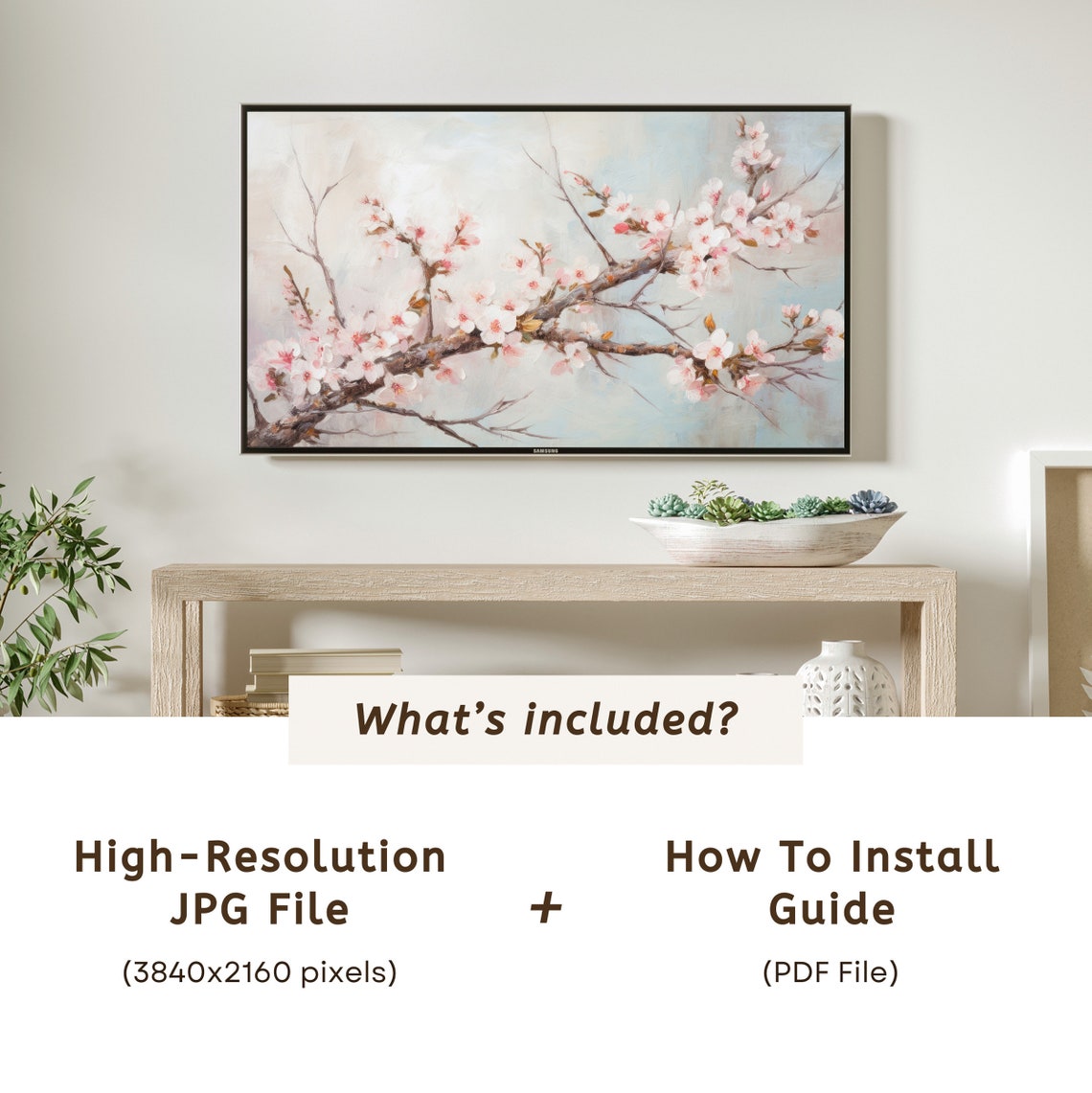 Pink Cherry Blossom Branches Against Soft Blue Sky Spring Poster - Image 6