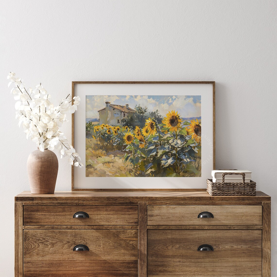 Sunflower Field by Rustic Farmhouse Impressionist Summer Garden Poster - Image 3