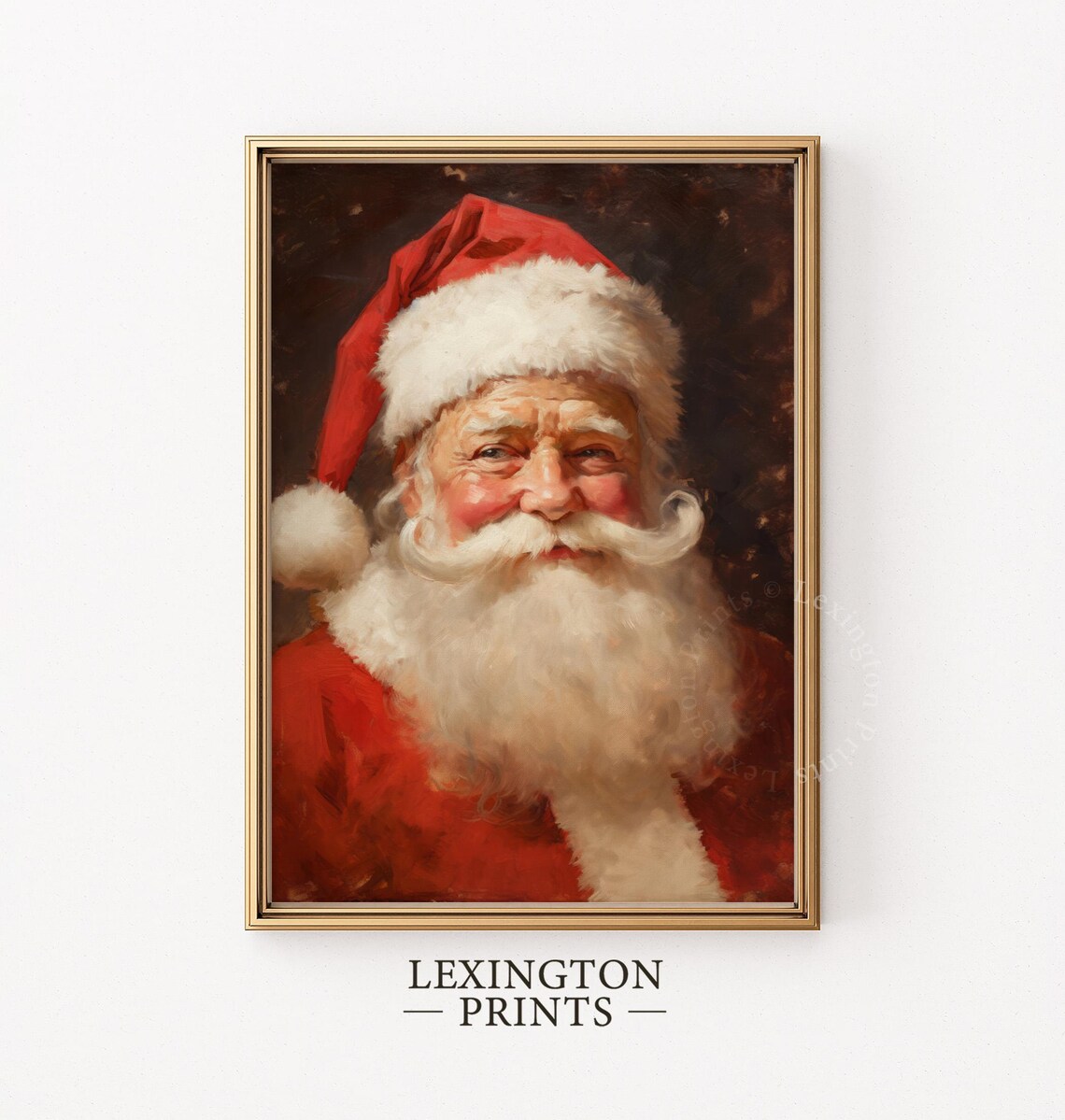 Classic Santa Claus Portrait Vintage Christmas Oil Painting Poster - Image 5