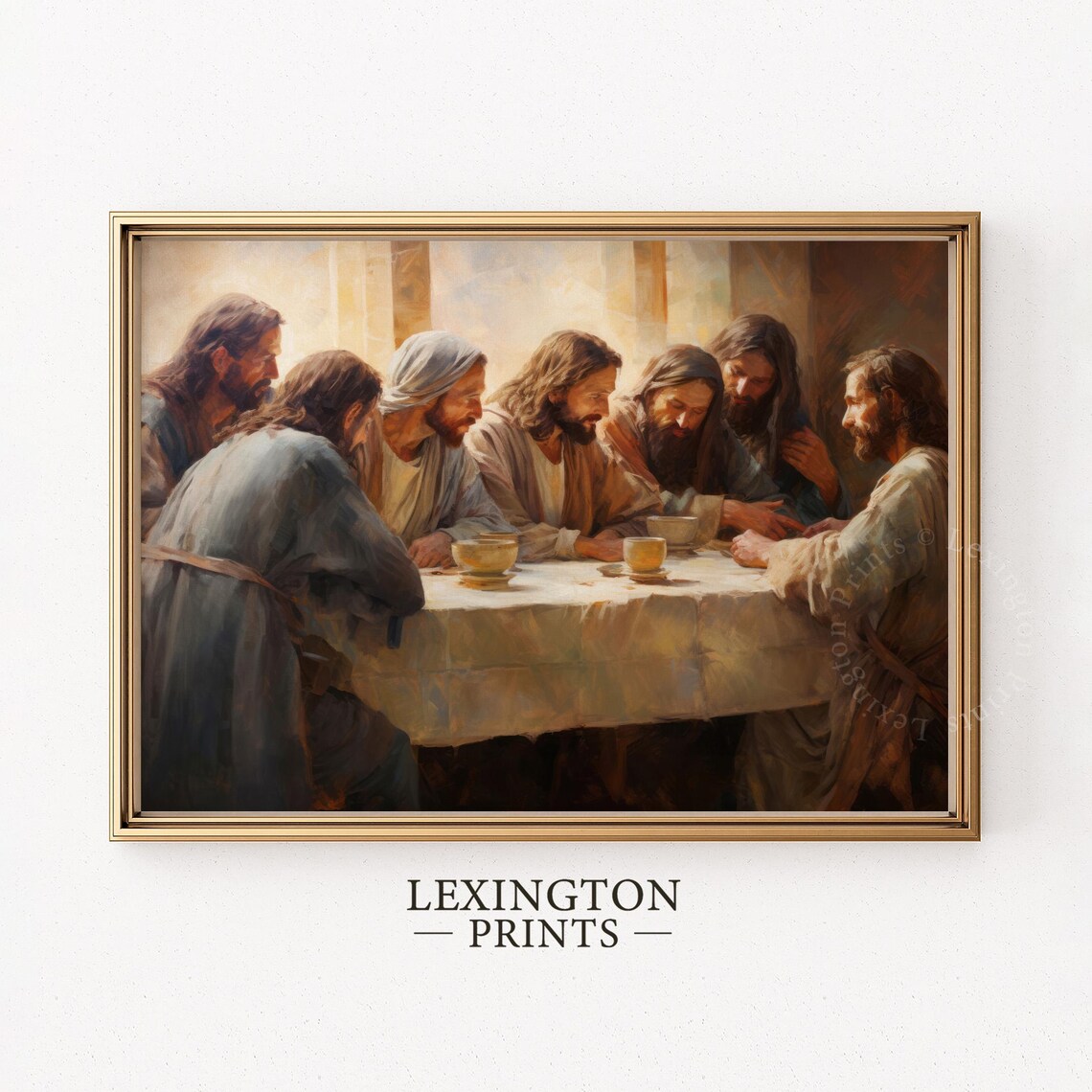 Jesus With Apostles Christian Last Supper Faith Painting Poster - Image 4