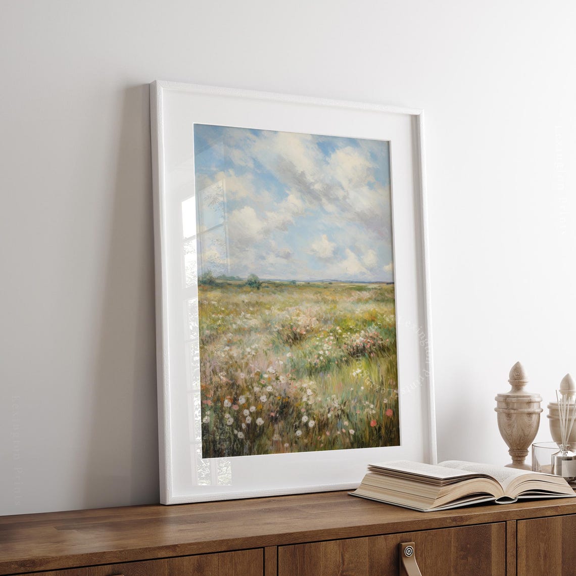 Wildflower Meadow Landscape Impressionist Spring Painting Art Poster - Image 2