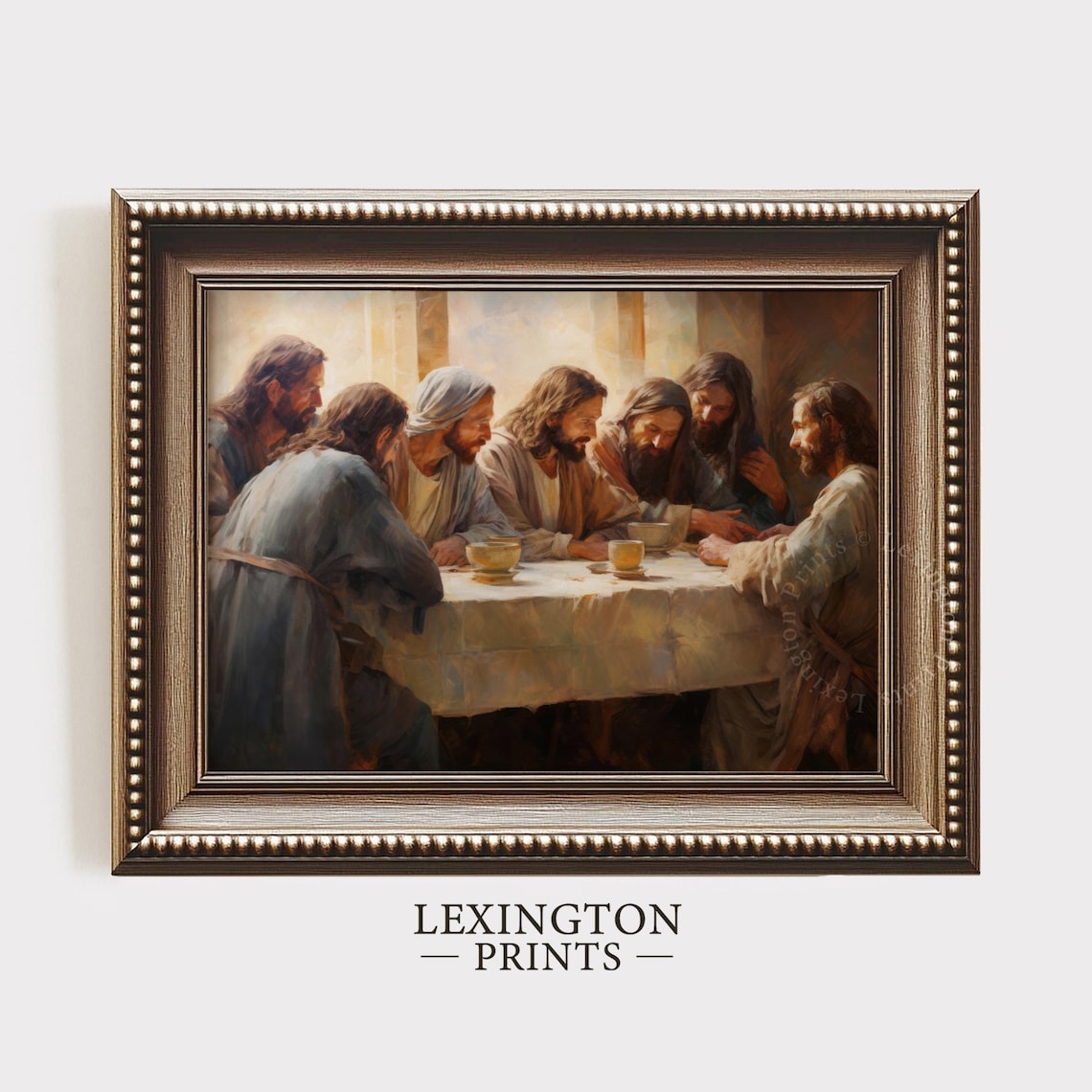 Jesus With Apostles Christian Last Supper Faith Painting Poster