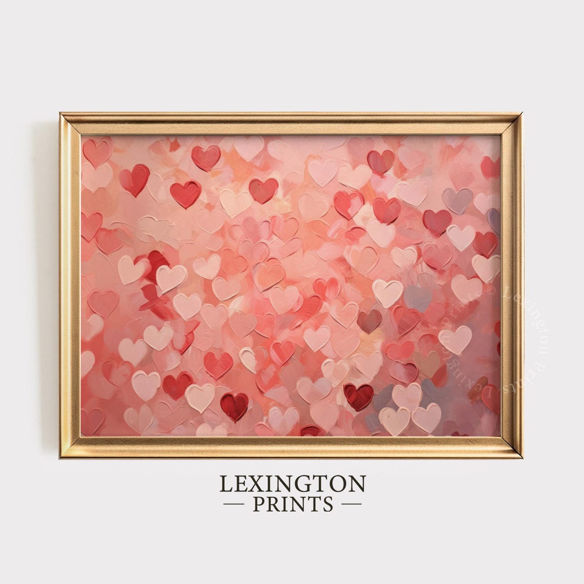 Valentines Day Red Pink Hearts Pattern Romantic Love Decor Poster - Image 6