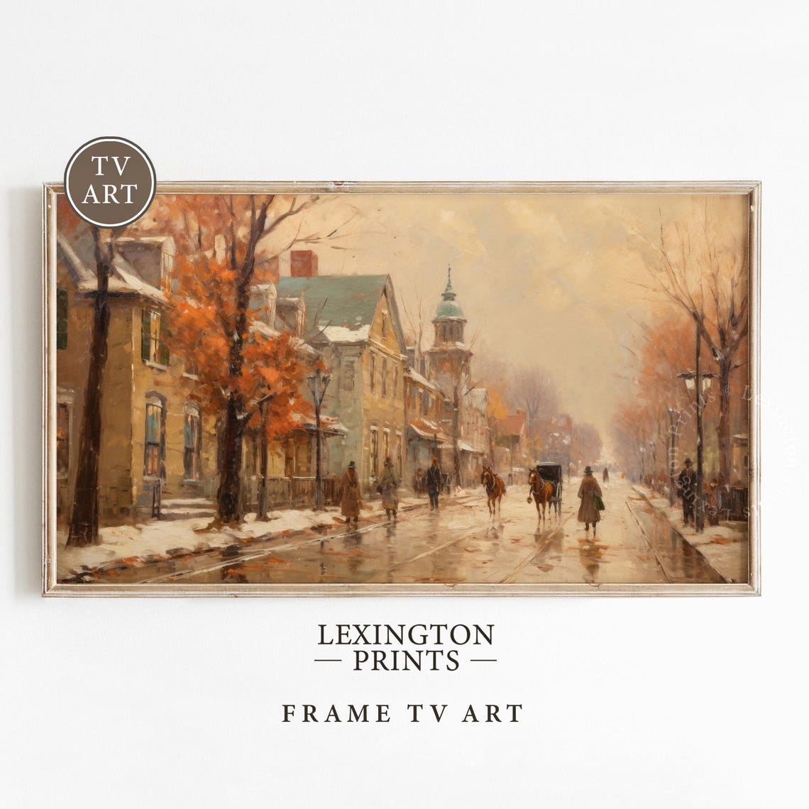 Christmas Frame Tv Art Christmas Town City Art Christmas Wall Art Winter Cottagecore Vintage Christmas Village Winter Frame Tv Landscape 275