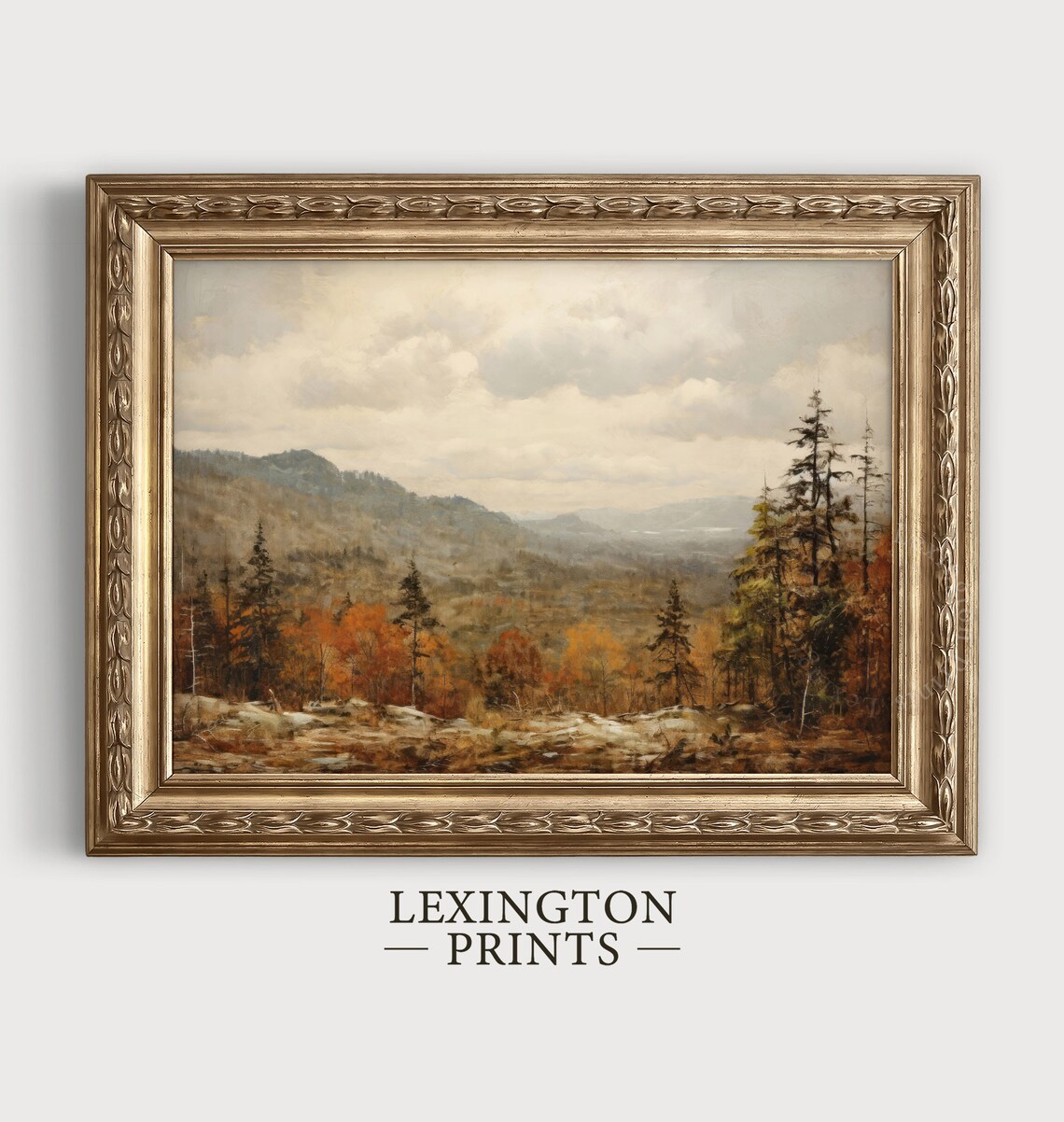 Autumn Mountain Valley Fall Foliage Vintage Oil Painting Poster - Image 5