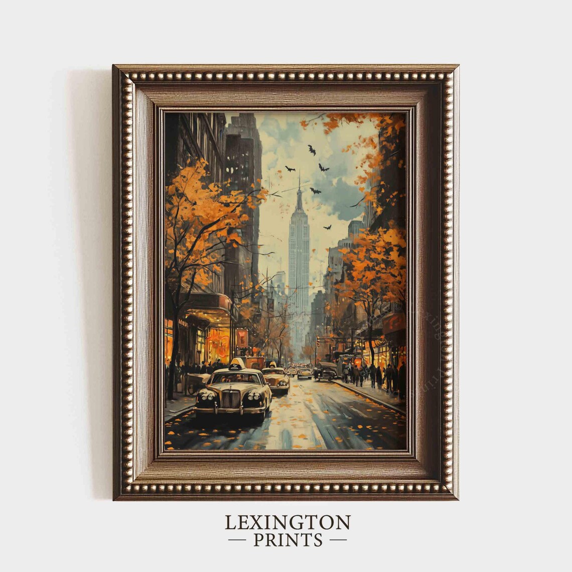 Spooky New York City Halloween Empire State Building Autumn Wall Art - Image 4