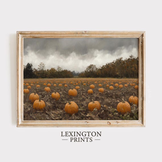 Moody Pumpkin Patch Fall Wall Art Pumpkin Wall Art Fall Print Dark Autumn Decor Dark Fall Home Decor Fall Farmhouse Print 849