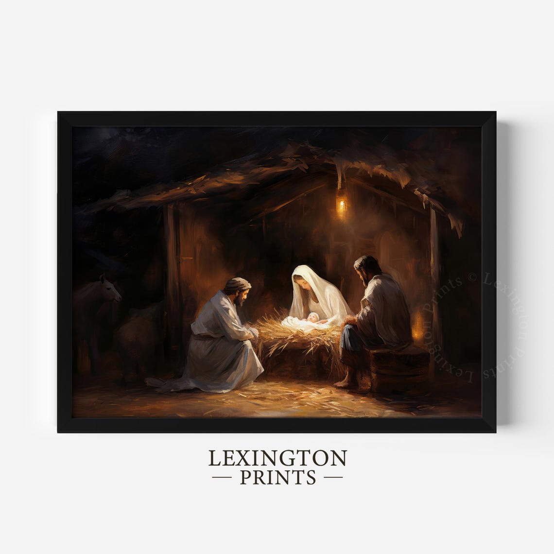 Nativity Christian Wall Art Christian Nativity Christmas Wall Art Christian Print Christmas Art Oil Painting Jesus Art Holiday 389 - Image 2