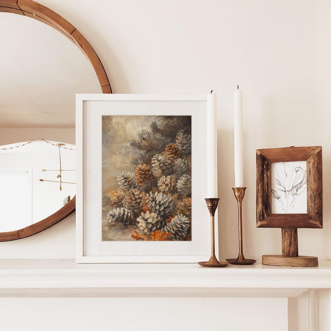 Pine Cones Cluster in Warm Neutral Tones Botanical Fall Poster - Image 7