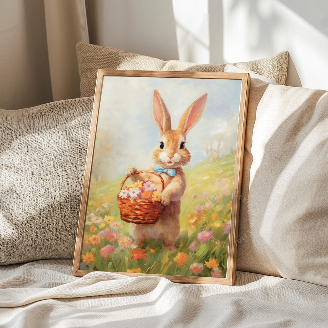 Cute Easter Bunny Easter Wall Art Easter Print Spring Print Easter Decor Spring Decor Easter Basket Floral Print Wildflowers 494 - Image 7