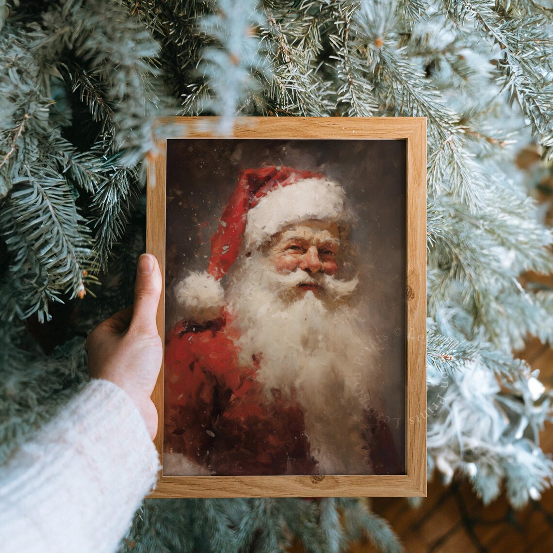 Classic Santa Claus Portrait Painterly Christmas Holiday Poster - Image 7