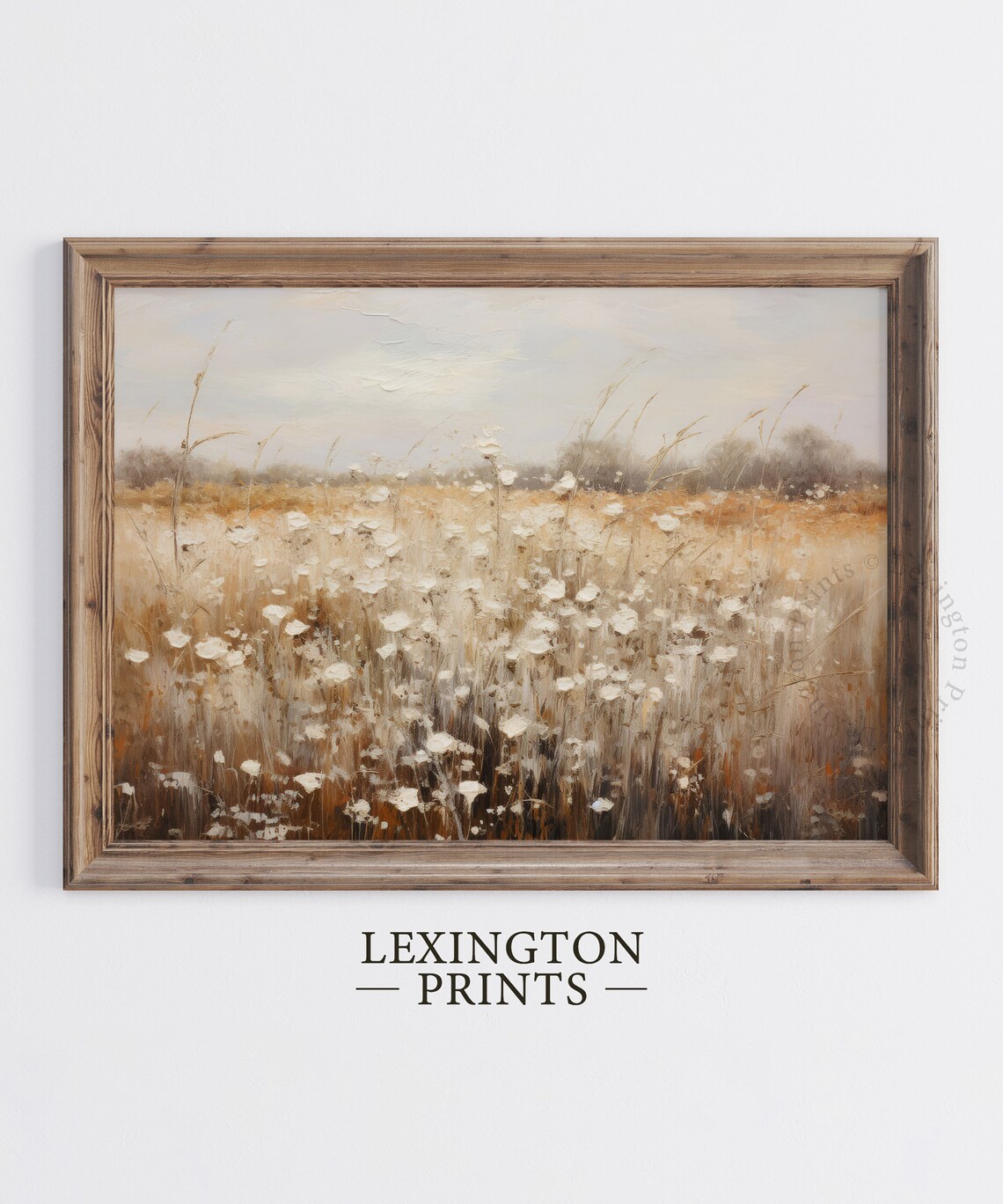 Golden Wildflower Meadow Impressionist Oil Painting Landscape Poster - Image 5