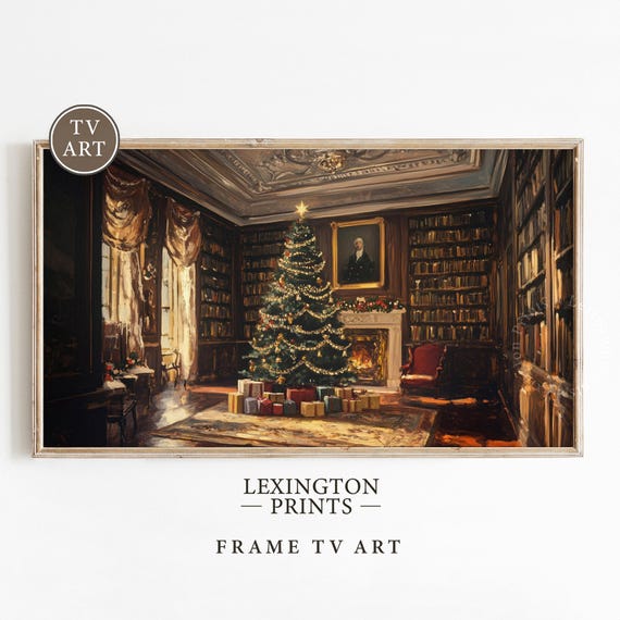 Victorian Christmas Tree Tv Art Christmas Frame Tv Art Vintage Living Room Tv Art Moody Christmas Holiday Decor Winter Tv Art Dark 928