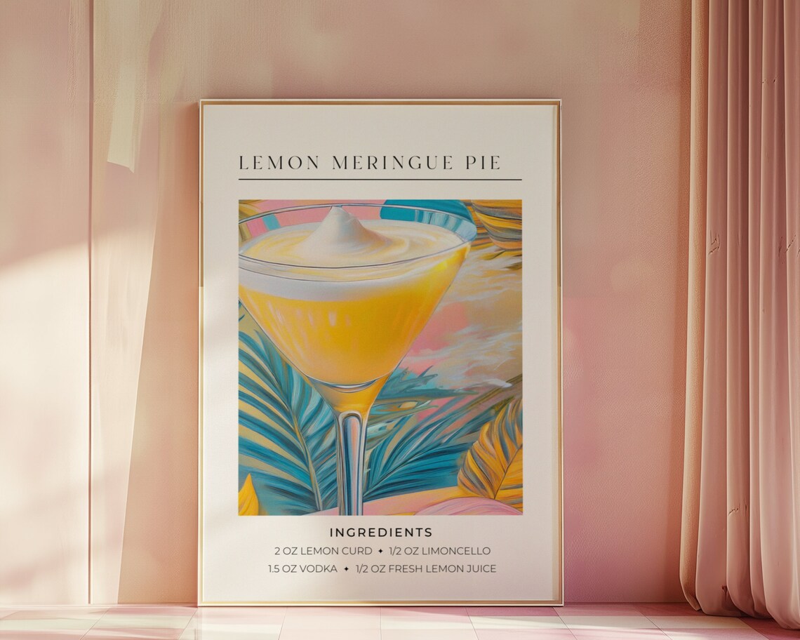 Lemon Meringue Cocktail, Retro Maximalist Poster - Image 4