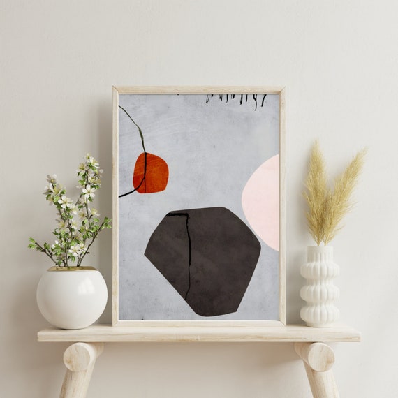 Minimalist Abstract Painting, Contemporary Living Room