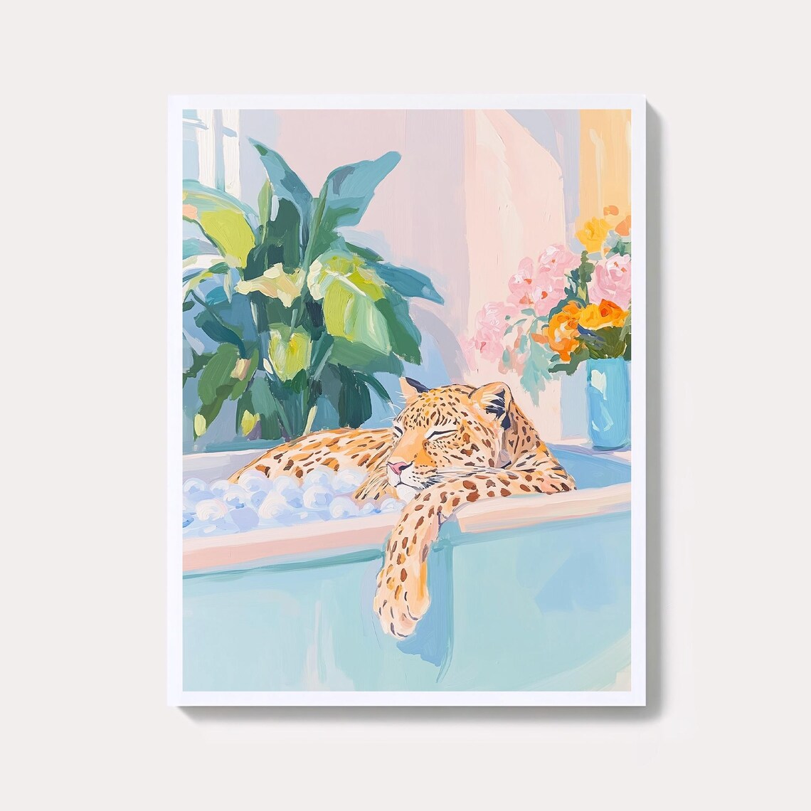Colorful Cheetah Art Print Eclectic Feminist Jungle Poster