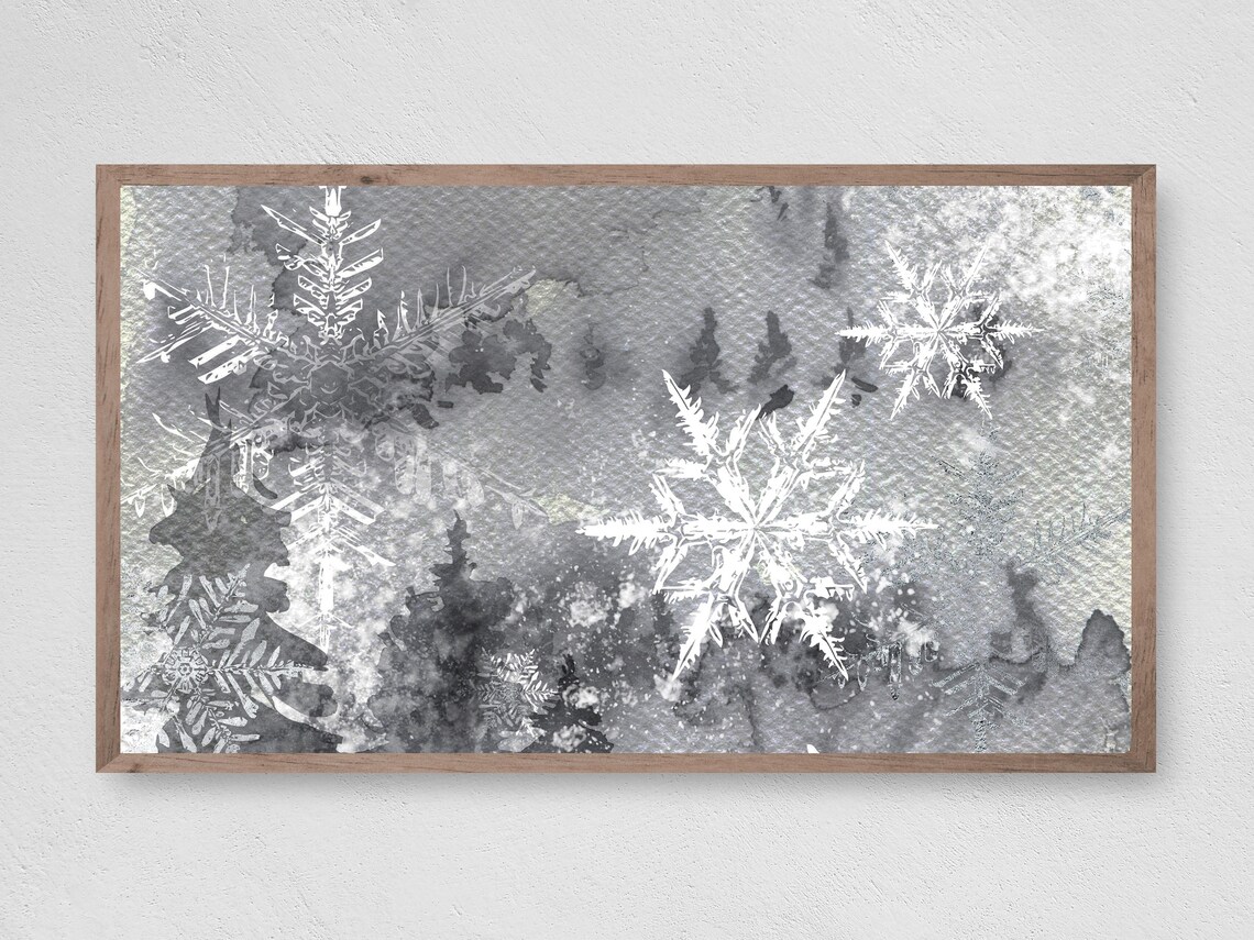 Christmas Abstract Snow At Night Art Print
