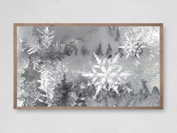 Christmas Abstract Snow At Night Art Print