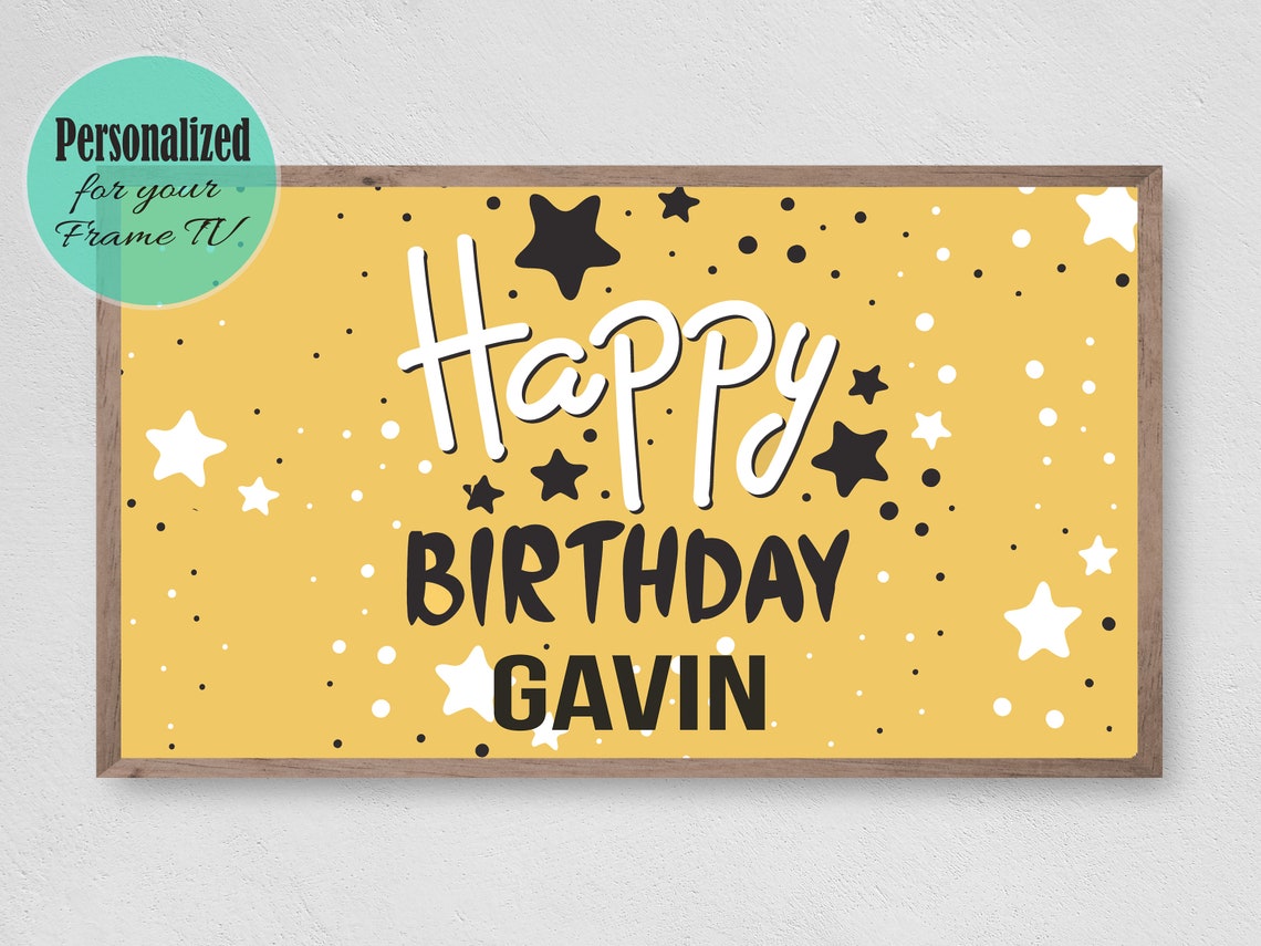 Frame Tv Art Personalized Happy Birthday Art Tv For Frame Birthday Instant
