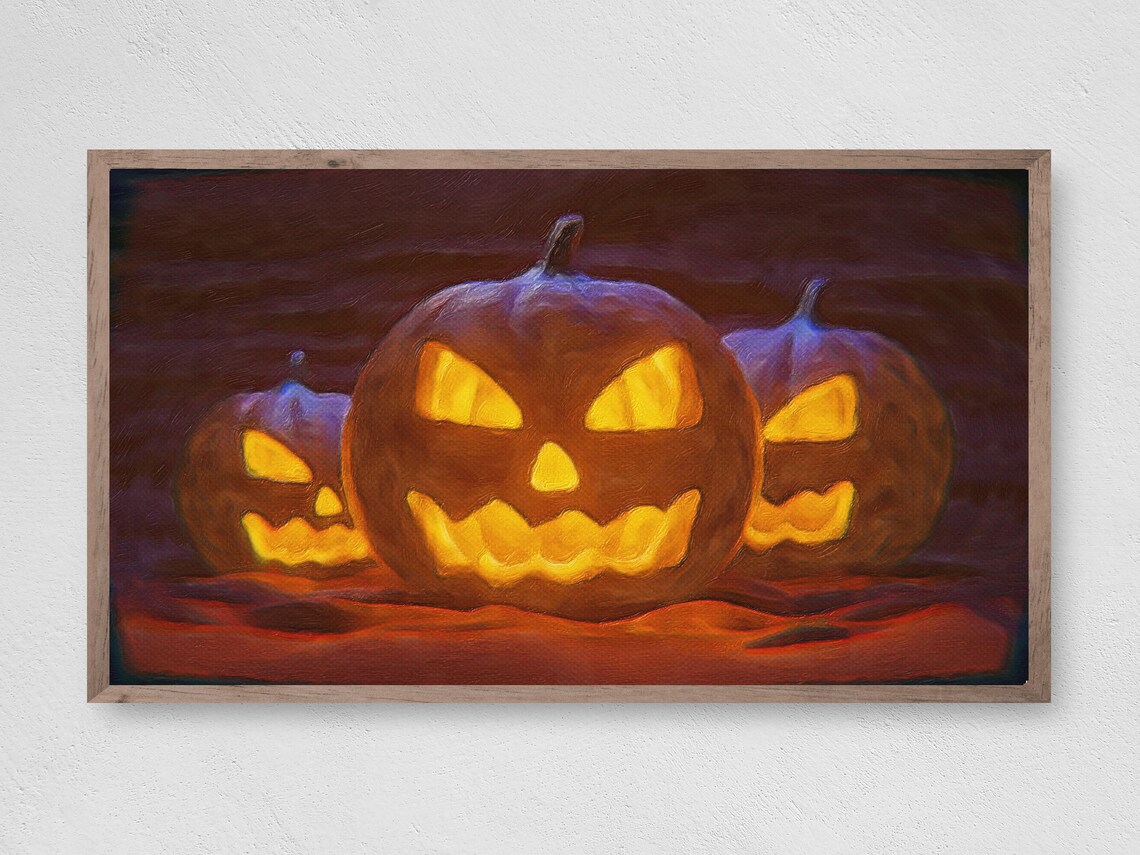 Glowing Jack O Lantern Halloween Art Print
