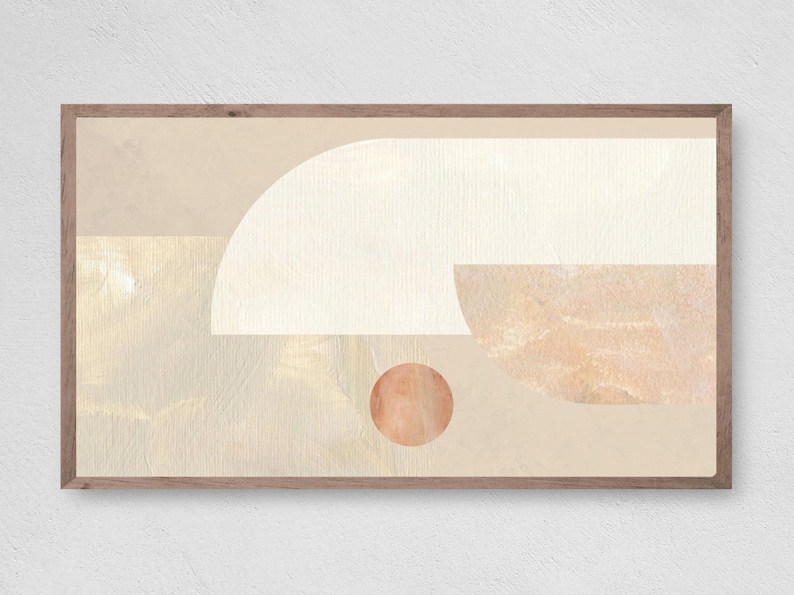 Beige Geometric Arch Circle Minimalist Modern Abstract Wall Art