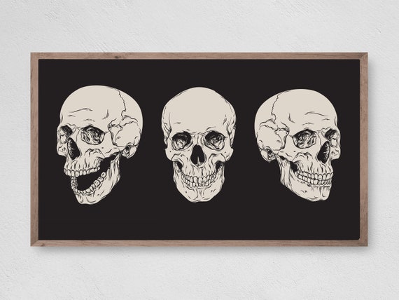 Halloween Skeletons Modern Halloween Art Print
