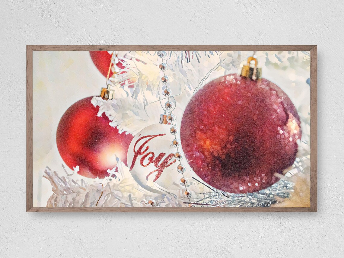 Christmas Red Sparkle Joy Winter Holiday Art Print