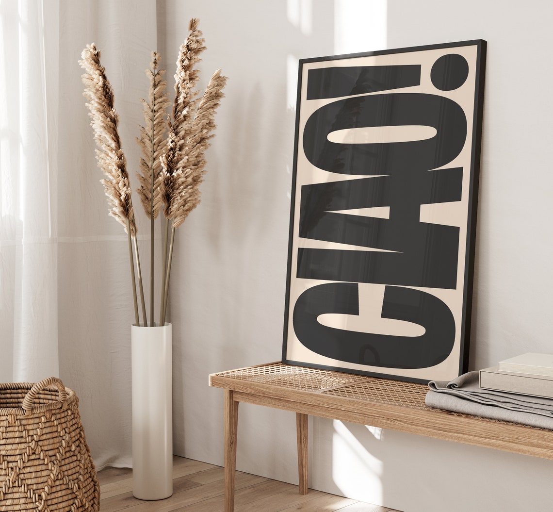Ciao Exclamation Bold Black Maximalist Statement Typography Poster - Image 2